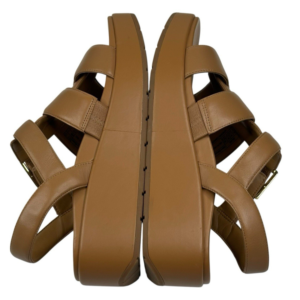 Vionic Delano Platform Wedge Fisherman Sandals Camel Leather Womens Size 7 New - Picture 5 of 9